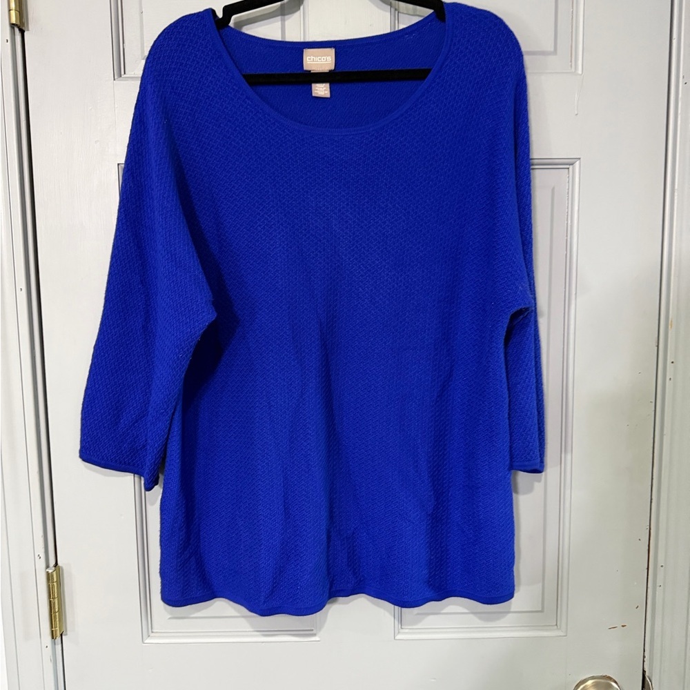 Chico's Vibrant Blue Knit Top